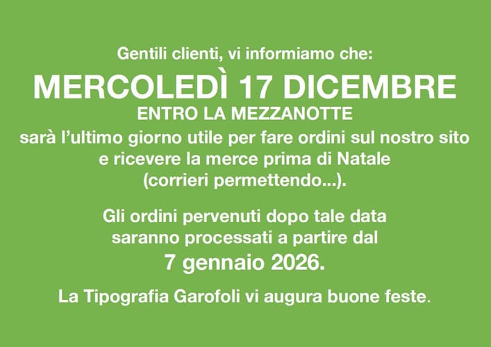 Termine ultimo ordini 2025