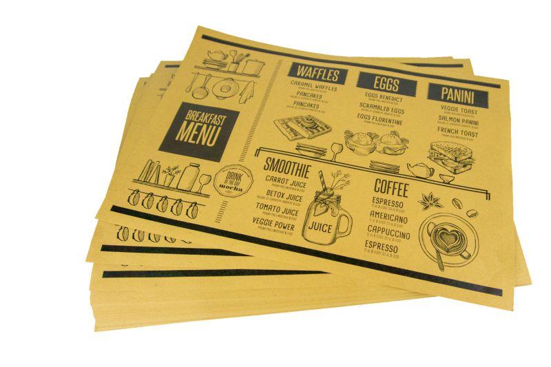 Stampa tovagliette in carta paglia o alimentare